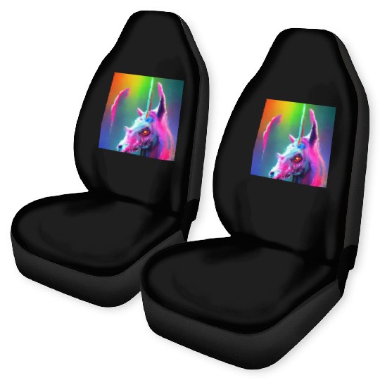 Heavy metal rainbow ultra unicorn Car Seat Covers
