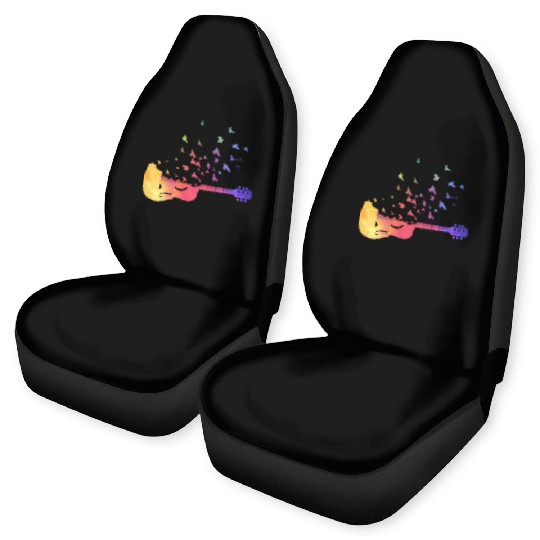 Colorful Acoustic Guitar Birds Music Teacher Car Seat Covers