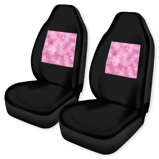 Pink White Snowflakes Pattern Car Seat Covers