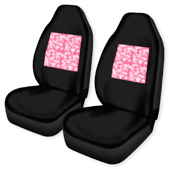 Pink White Snowflakes Pattern Car Seat Covers