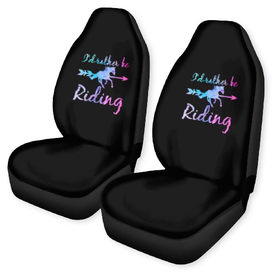 ID RATHER BE RIDING Horse Lover Funny Equestrian Car Seat Covers