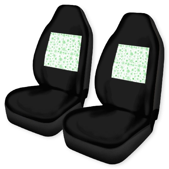 Snowflakes Pattern Green White Car Seat Covers