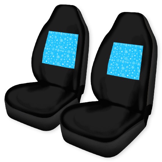 Snowflakes Pattern Blue White Car Seat Covers