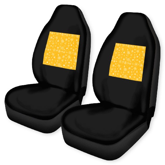 Snowflakes Pattern Yellow White Car Seat Covers