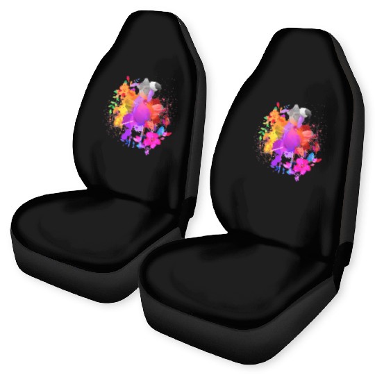 Flower Dance Flamingo Splash of Colors Art Car Seat Covers