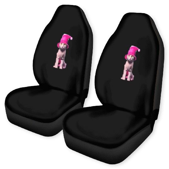 Cute pink cat . Car Seat Covers