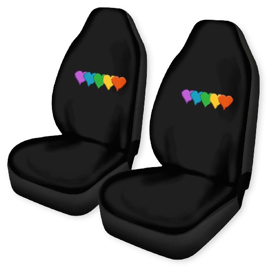 Rainbow pride hearts Car Seat Covers