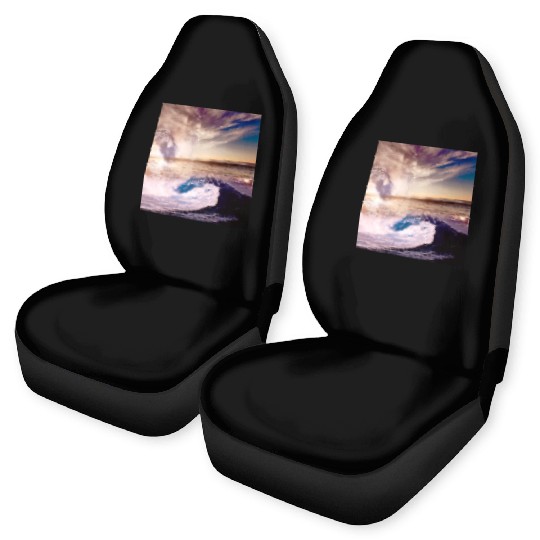dark blue ocean waves storm fantasy Car Seat Covers