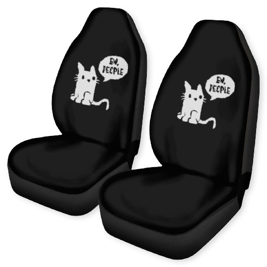 comic cat ew people Car Seat Covers