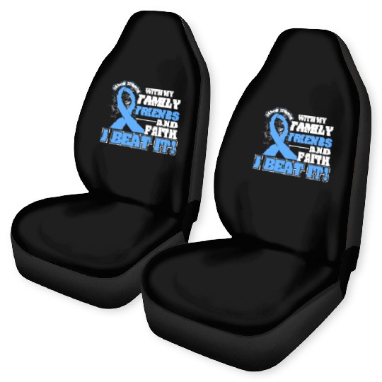 Family Faith I Beat It Prostate Cancer Awareness Car Seat Covers