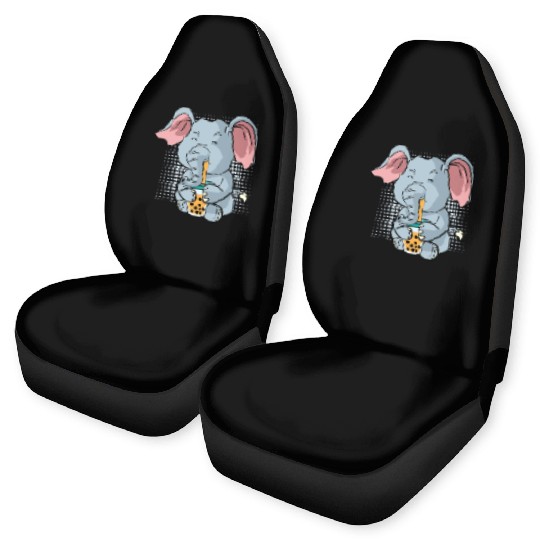 Elephant Bubble Tea Zookeeper Gift Car Seat Covers