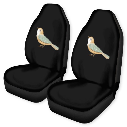 Folk art little fancy bird Car Seat Covers