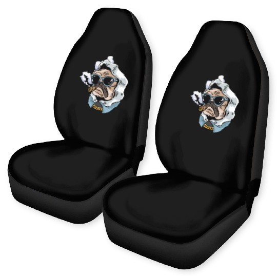 Pug King Smoker Gift Car Seat Covers