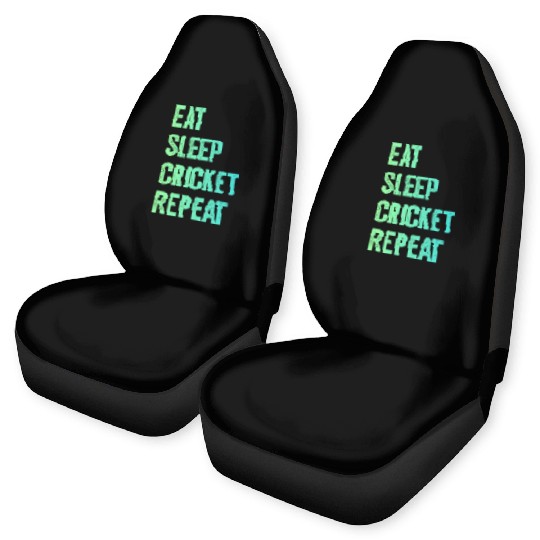 Eat sleep cricket repeat | Cricket Lover Car Seat Covers