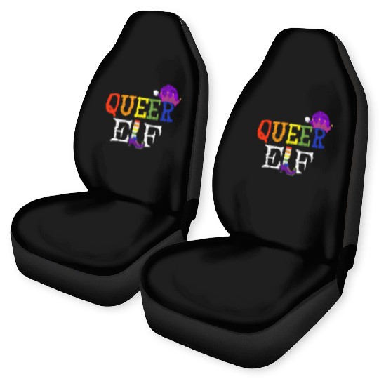 Queer Christmas Elf Gay Pride Car Seat Covers
