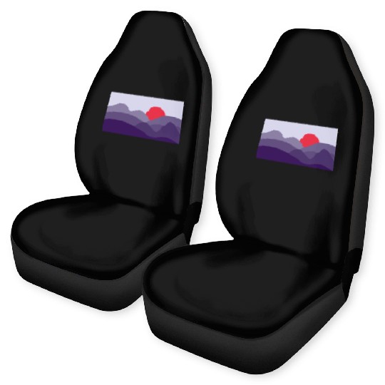 Minimalist Sun Cyber Grape Purple Car Seat Covers