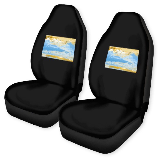 Golden Blue Mountain Lake Car Seat Covers