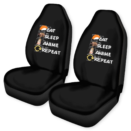 Eat Sleep Anime Repeat Car Seat Covers, Anime Manga