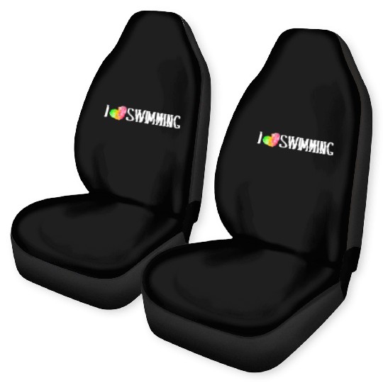 I Love Swimming Swimmer Swim Car Seat Covers