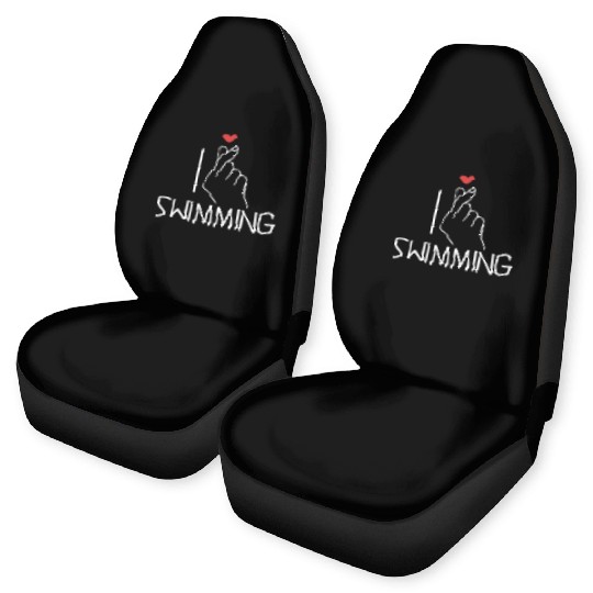 I Love Swimming Swimmer Swim Car Seat Covers
