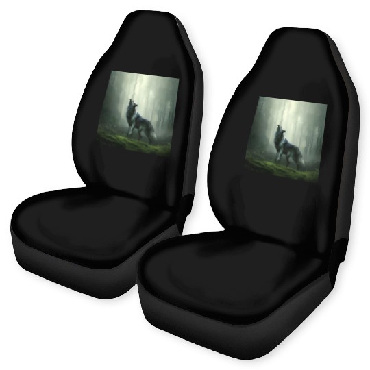 Howling wolf at midnight Car Seat Covers