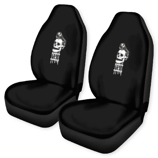 Rock N Roll Skeleton Head -Sweet Rock On Guitar Car Seat Covers