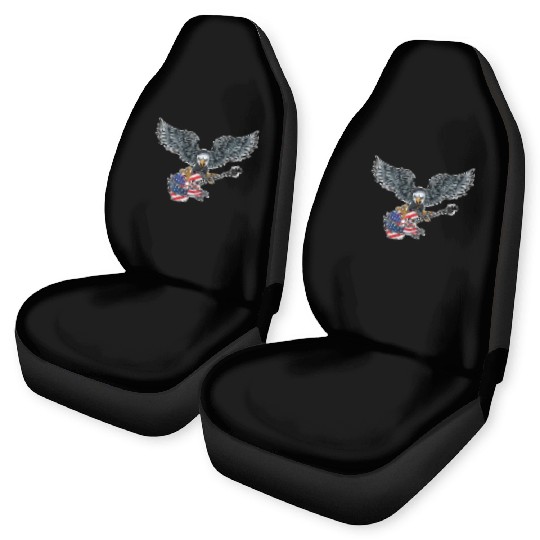 Guitar Eagle USA Flag Patriotic Guitar Lovers US Car Seat Covers