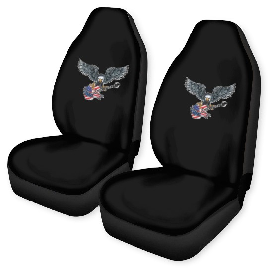 Guitar Eagle USA Flag Patriotic Guitar Lovers US Car Seat Covers