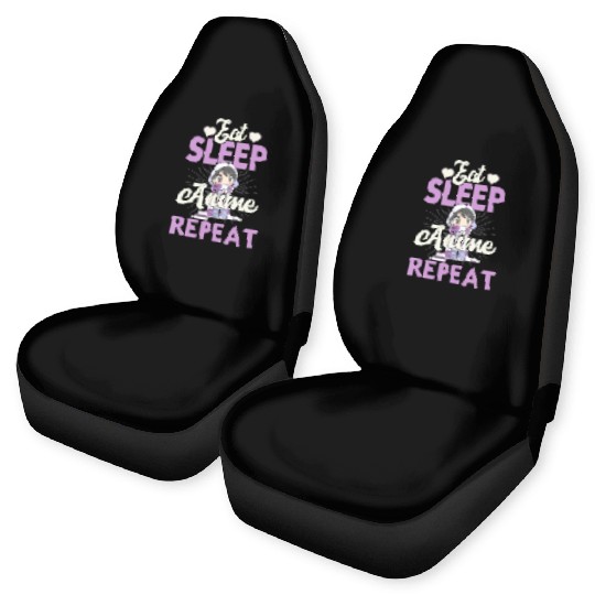 Eat Sleep Anime Repeat Japanese Manga Lover Cospla Car Seat Covers