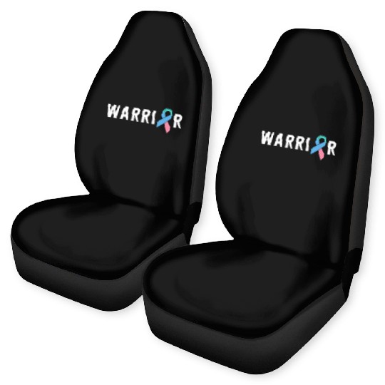Thyroid Cancer Warrior Men Pink Blue Teal Ribbon Car Seat Covers