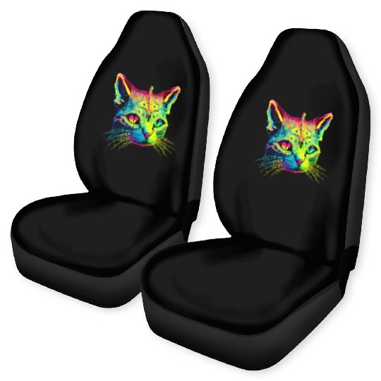 Alien cosmic cat Car Seat Covers