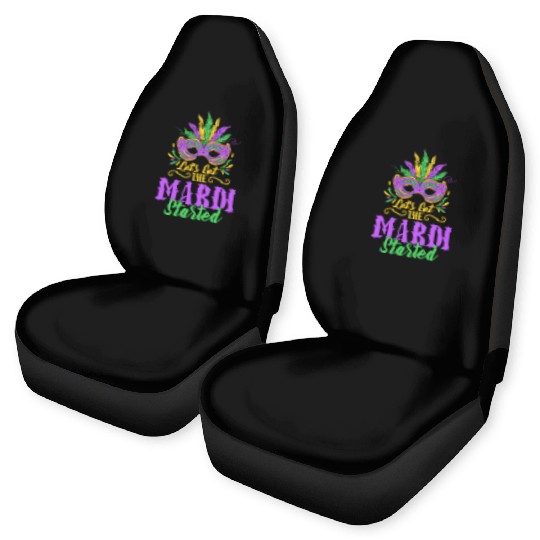 Let's Get The Mardi Started Mardi Gras Party Car Seat Covers