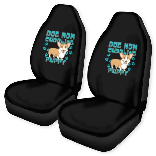DOG MOM CUDDLING PUPPY , DOGS LOVERS Car Seat Covers