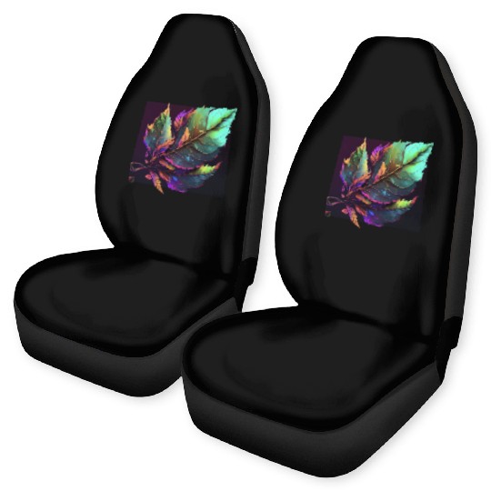 Vibrant Leaf Synthwave Car Seat Covers
