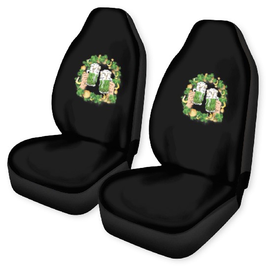 St. Patrick's Day Irish Green Beer, Wine Cups Car Seat Covers