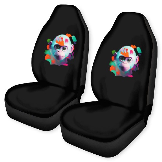 Colourful capuchin monkey Car Seat Covers