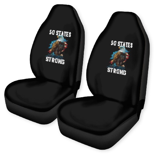 50 States Strong American Bald Eagle America 4th Car Seat Covers