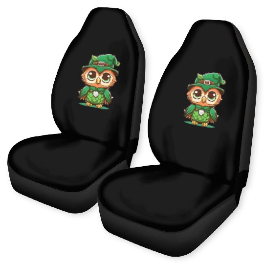 st patricks day owl wearing a hat Car Seat Covers