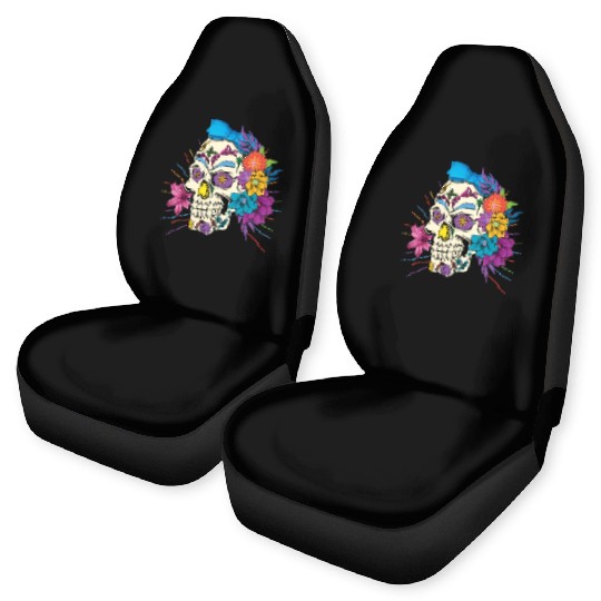 Floral Dia De Los Muertos LGBTQ LGBT Pride Month Car Seat Covers