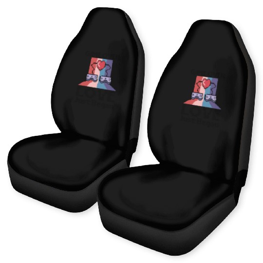 Valentine's Day Gamer Playing Video Game Couples Car Seat Covers