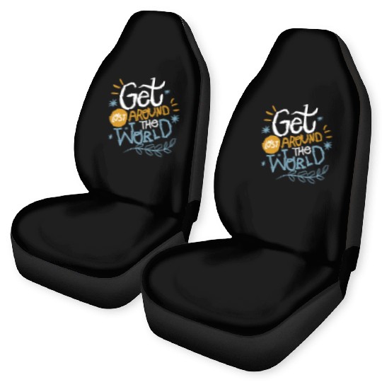 AROUND THE WORLD WHITE Car Seat Covers