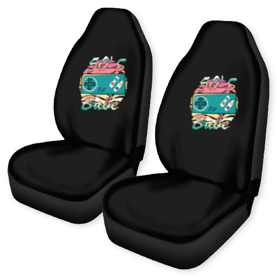 Gamer Girl Babe Retro 50s 1950 Car Seat Covers