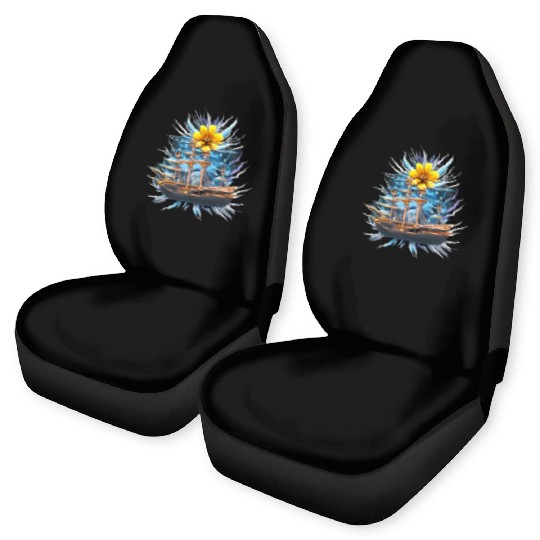 Pirate Flower Ship Car Seat Covers