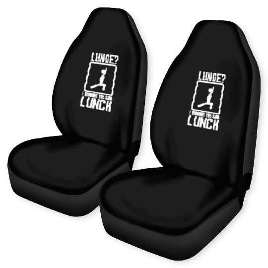 Funny Gym, Workout Top, Lunge Lunch Stick Figure Car Seat Covers