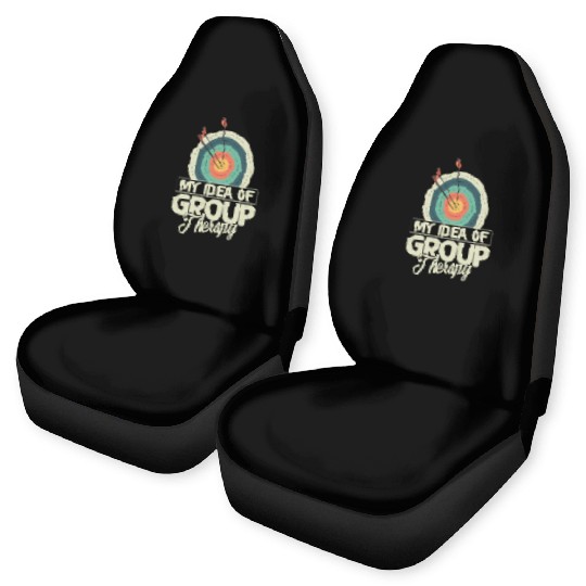 My Idea Of Group Therapy Archery Target Bow & Arro Car Seat Covers