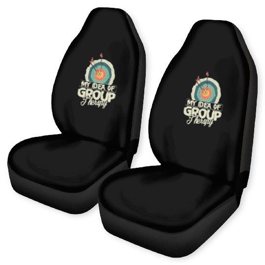My Idea Of Group Therapy Archery Target Bow & Arro Car Seat Covers