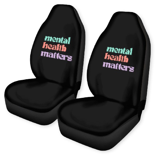 Mental Health Matters | Retro Quote Peach Candy Car Seat Covers