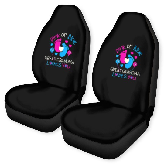 Pink Or Blue Great Grandma Loves You Gender Reveal Car Seat Covers