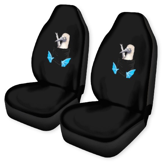 Bird Drawing Fancy Blue Foot Booby In Pocket Car Seat Covers