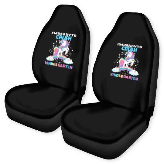 Unicorn Ready Crush Kindergarten Here I Come Back Car Seat Covers